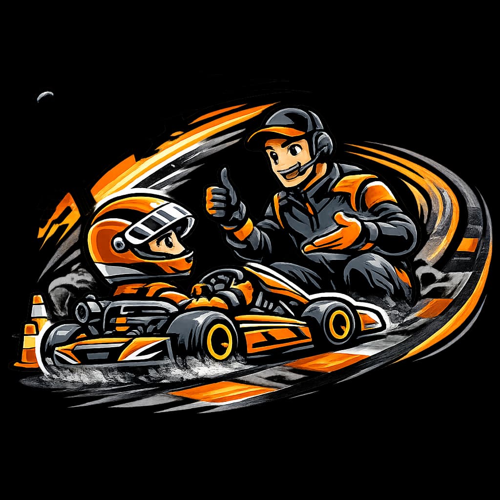 Kartschule bei MOBIKART – Instruktor und Schüler